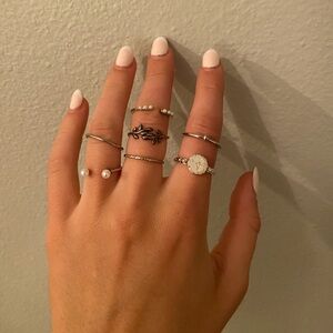 Follow Me Silver ring stack
